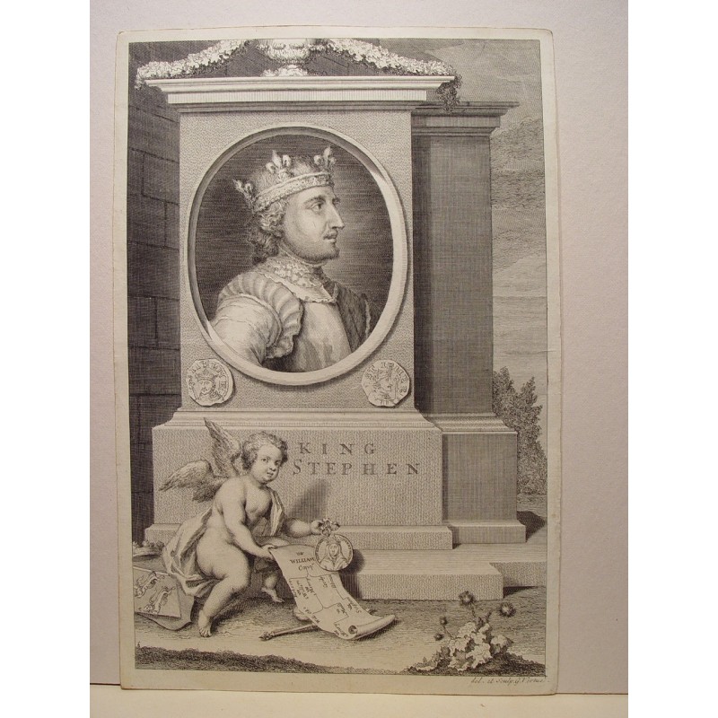Re Stefano. Incisione di George Vertue (Londra, 1684–1756)