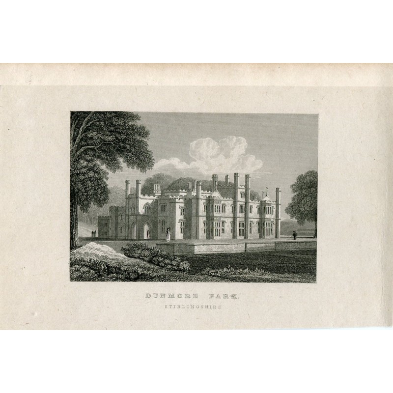 Schottland.Dunmore Park, Stirlingshire, gestochen von Henry Wallis, gezeichnet von JPNeale