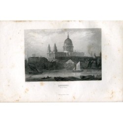 Veduta di St. Paul a Londra, incisa da Le Petit nel 1845 e pubblicata da Furne