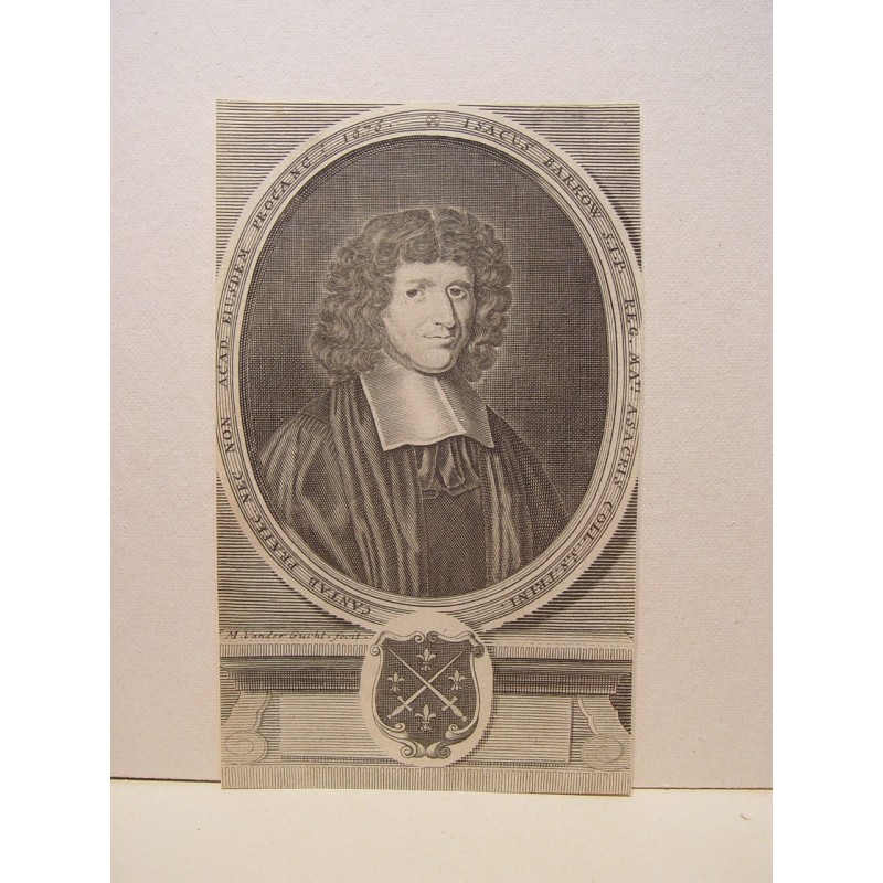 «Isacus Barrow S.T.P. Reg.» Grabado por Michael Vander Gucht(1676)