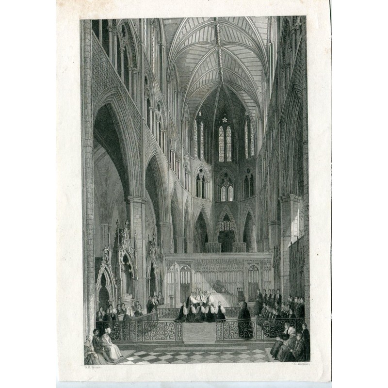 Westminster Abbey, engraved by H. Melville from a drawing by G. B. Moore
