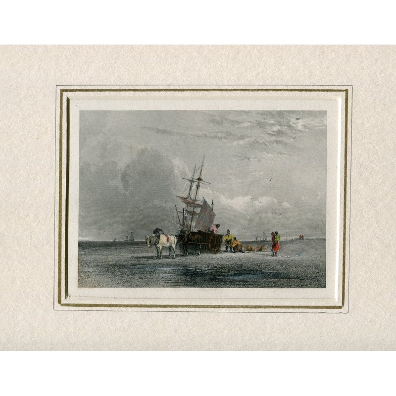 Gravure de la côte maritime par R. Brandard d'après une œuvre de David Cox