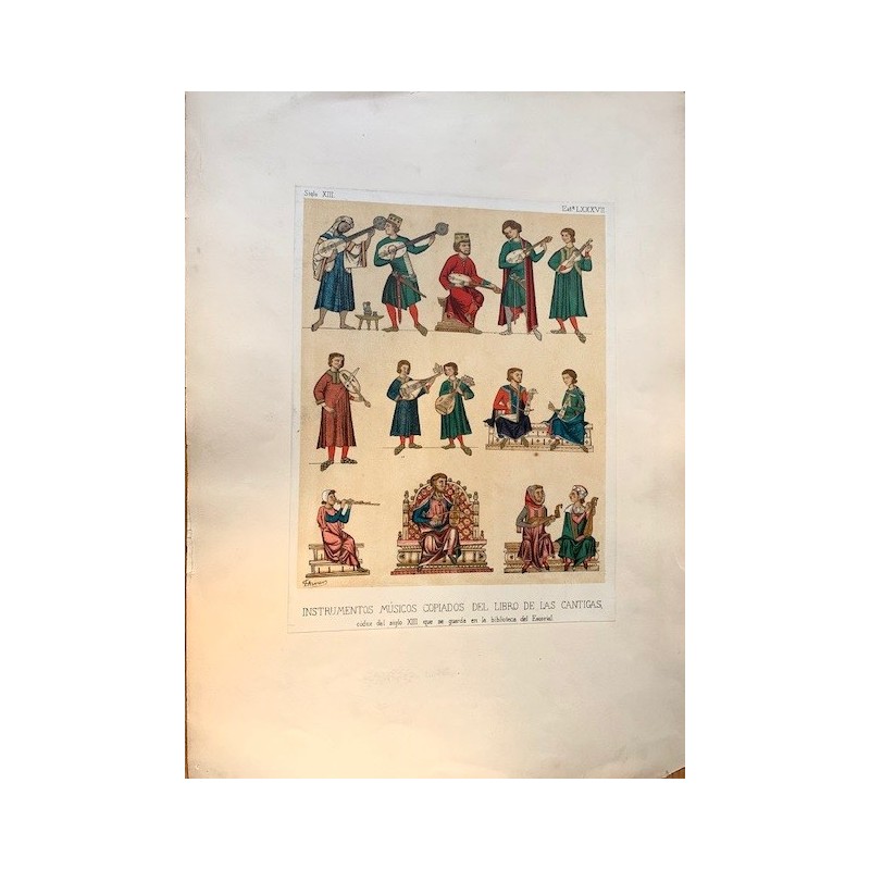 Instruments de musique copiés du livre de Cantigas