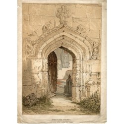 Intérieur de l'église de Stratford vu depuis la porte, lithographie de Charles Knight