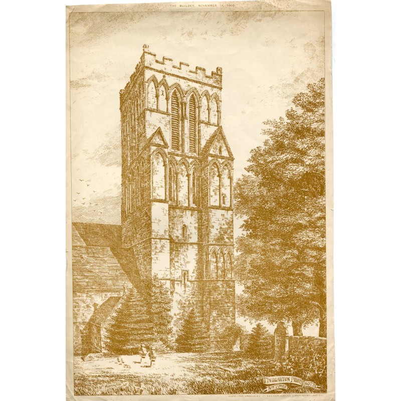 Thurgarton Priopy NW-Turm, Sepialithographie.