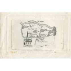 Plan des Anwesens der Chertsey Abbey aus dem Besitz des Exchequer Leyger, gezeichnet und gestochen von Whitlock