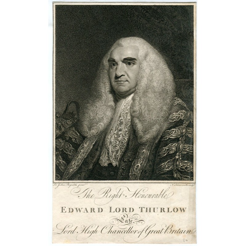 Der ehrenwerte Edward Lord Thurlow, 1796 von N. Schiavonetti nach einer Zeichnung von Reynolds gestochen