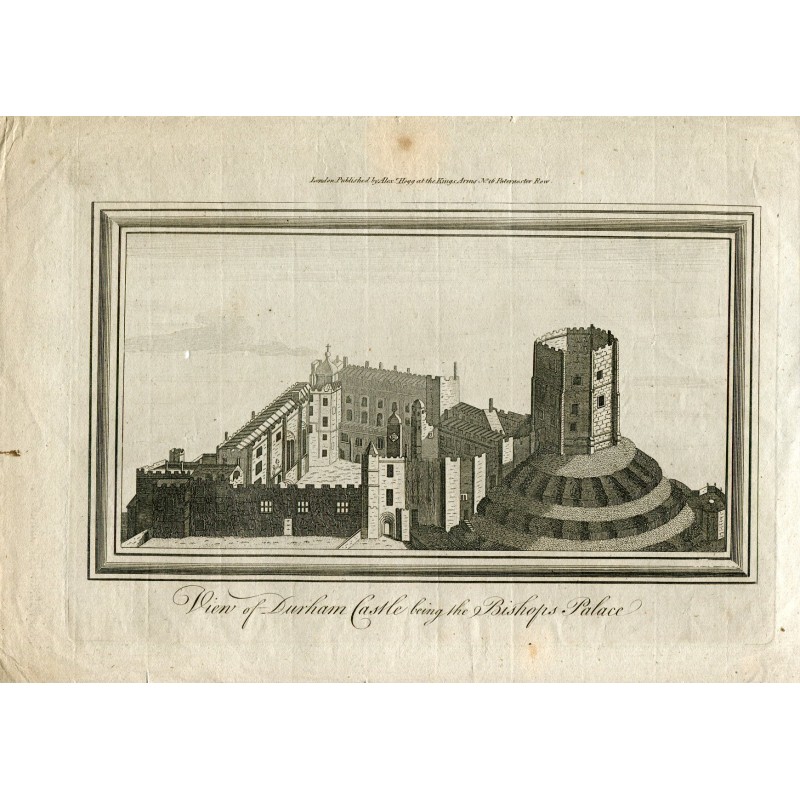 Vista del castello di Durham, il palazzo vescovile, incisa da Alex Hoog