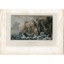 Flamborough Head e il faro incisi da J. Rogers da un disegno di N. Whittock