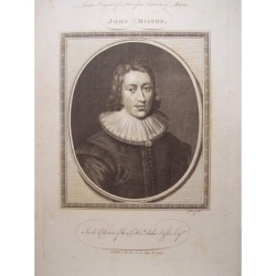 John Milton, Dichter - Kupferstich aus dem 18. Jahrhundert