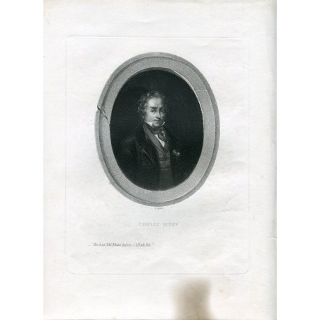 Retrato Charles Nodier. Grabado por A. Riffaut