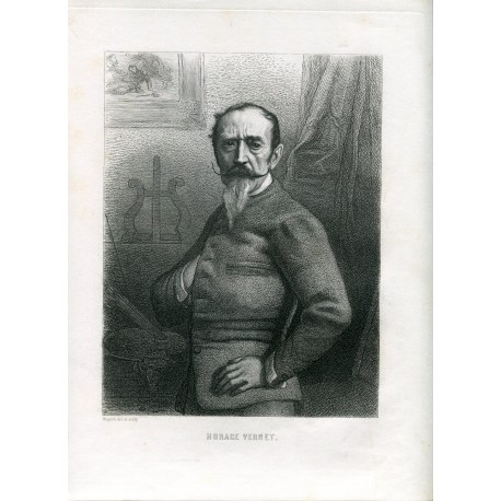 Retrato. Horace Vernet. Dibujó y grabó Masson 1890