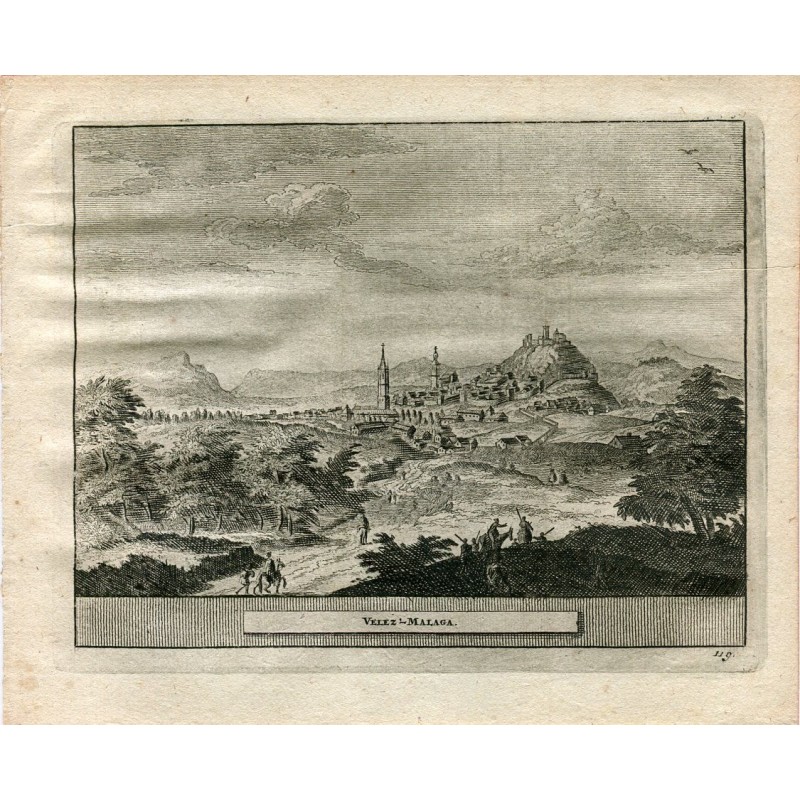 Velez-Malaga. Engraving by Pieter van der Aa in 1715
