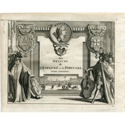 Cover of les delices de l'Espagne et du Portugal volume 6 by Pieter Vander Aa, 1715 (Alvarez de Colmenar)
