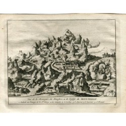 Barcelona. Ansicht des Berges Montserrat, gestochen von Van der Aa im Jahr 1715 (Alvarez de Colmenar)