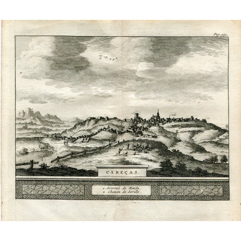 Séville. Têtes. Gravé par Pieter Van der Aa (Alvarez de Colmenar) 1715.