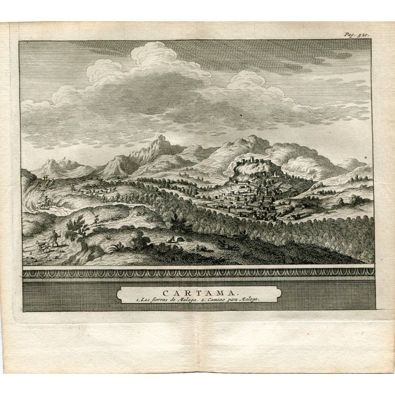 Malaga. Cartama. Engraving by Pieter van der Aa in 1715