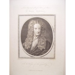 Sir Isaac Newton. Engraved by Goldar (Oxford, 1729-London, 1795), based on the work of Godfrieid Kneller (1646-1723).