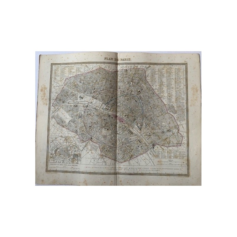 Plan de Paris. Jacobs, vers 1850.