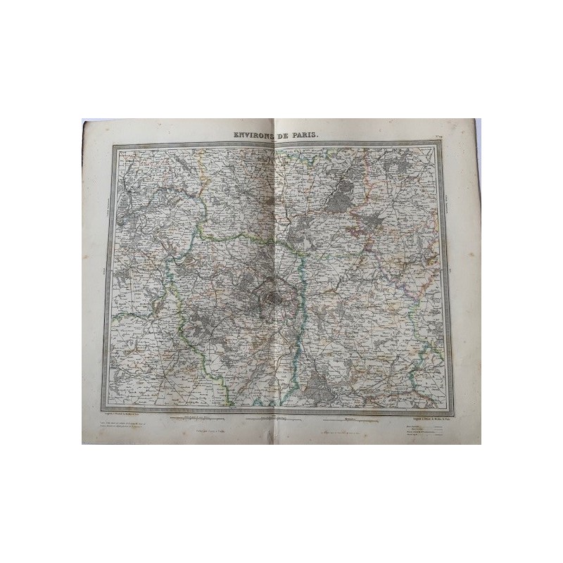 Mappa dei dintorni di Parigi. Tardieu e Vuillemin (1863)