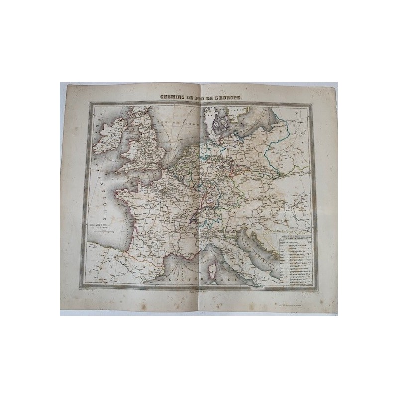 Chemis de fer de L'Europe grabado a la talla dulce por Tardieu en 1874