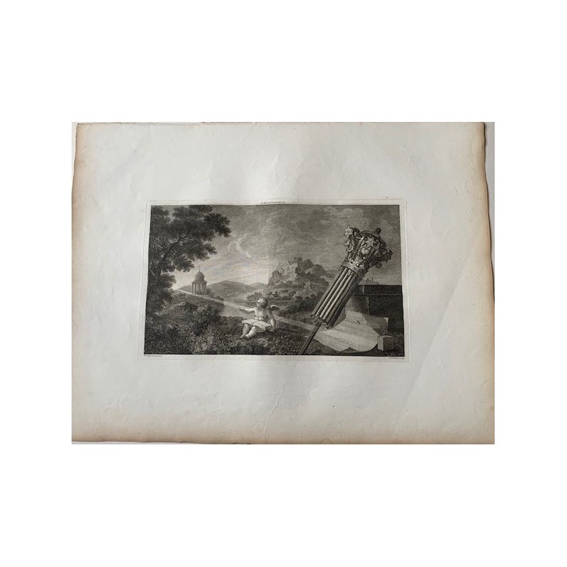 Frontespizio (di "La prospettiva dell'architettura" di Kirby), da Hogarth. Edizione Heath 1822