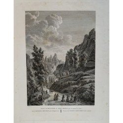 Monastère de Montserrat - Alexandre Laborde - Gravure ancienne - 1806
