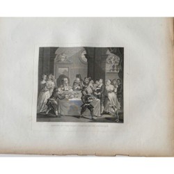 Sancho al banchetto affamato dai medici, da Hogarth. Thomas Cook. Edizione Heath 1822