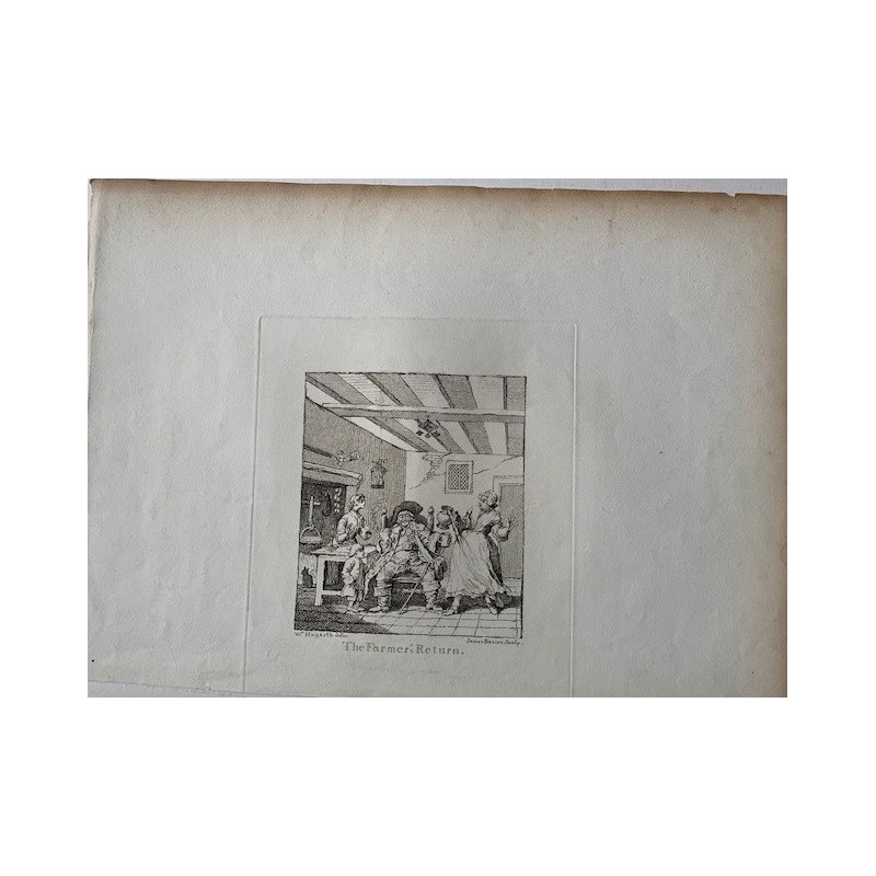Frontispice de « Le Retour du fermier », d'après W. Hogarth. Édition Heath, 1822.