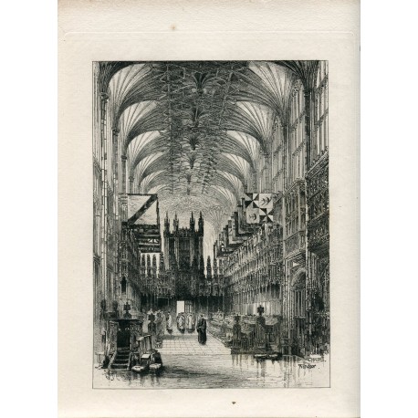 Grabado Chapel Windsor por Herbert Railton (1857-1910)