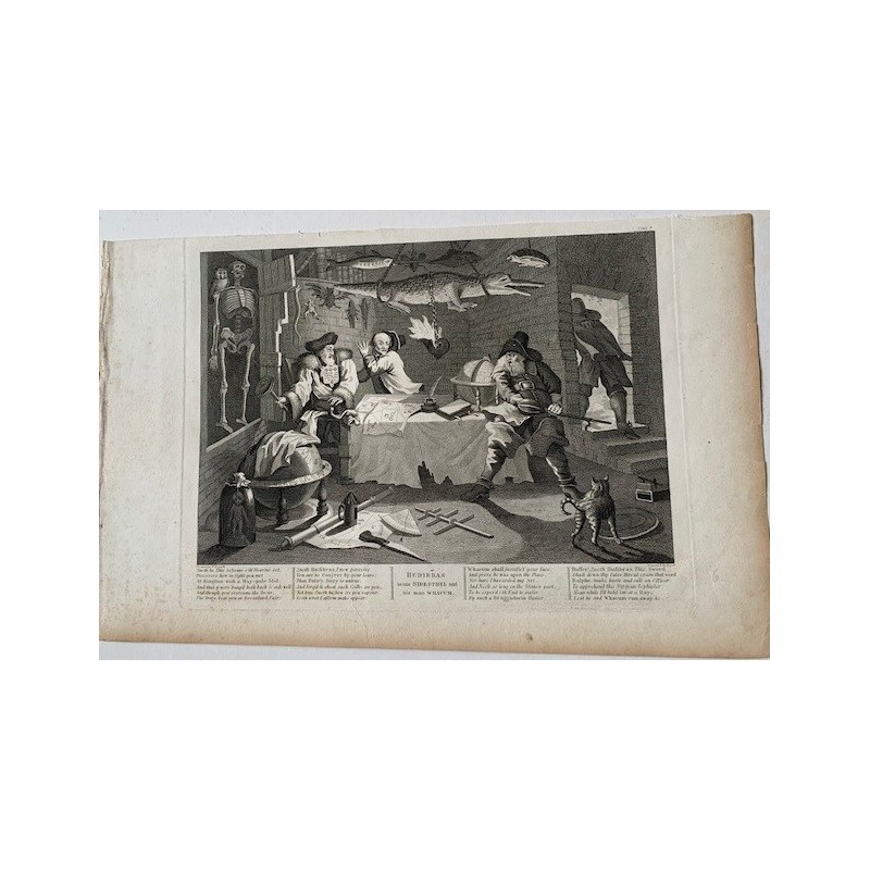 Hudibras beats Sidrophel grabado por Thomas Cook de un dibujo de Hogarth