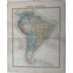 Antica mappa del Sud America. Tardieu e Vuillemin (1863)