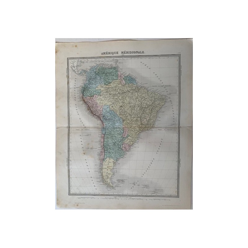 Antica mappa del Sud America. Tardieu e Vuillemin (1863)