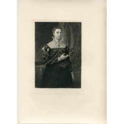 Retrato de una dama grabado por Adolphe Lalauze, 1876,  sobre obra de Bronzino