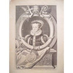 1743. Queen Mary I (Bloody Mary). Designed and engraved by George Virtue.