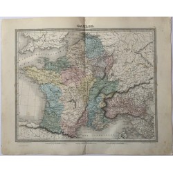 Antica mappa della Francia. Tardieu e Vuillemin (1863)