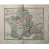 Antica mappa della Francia. Tardieu e Vuillemin (1863)