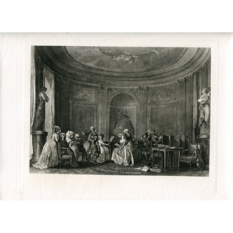 L'assemblée au concert. Héliogravure, 1910.