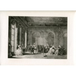 L'assemblée au salon. Héliogravure, 1910.