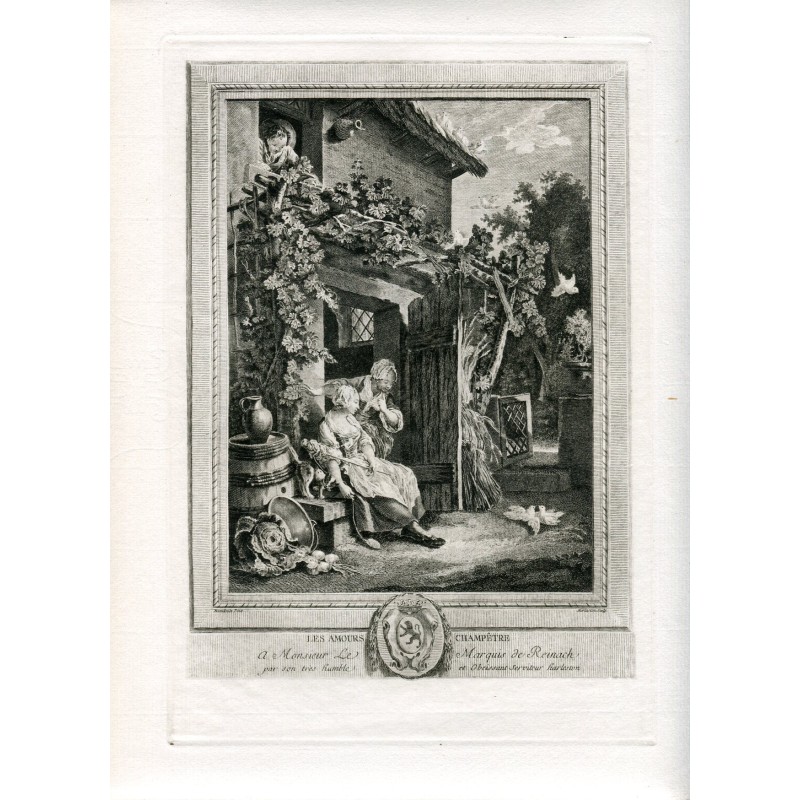 Les amours champetres incisa da Harleston da un disegno di Baudouin