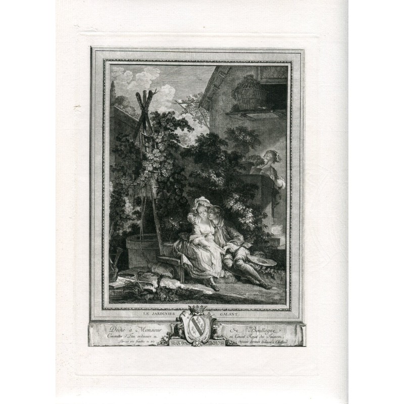 The Gallant Gardener engraved by J.S. Helman from a drawing by Baudoiun