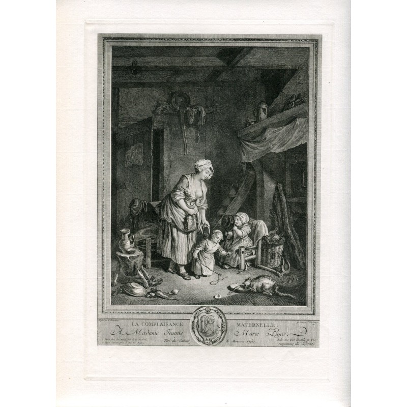 Mütterliche Gefälligkeit, gestochen von de Launay, Kopie von Freudeberg