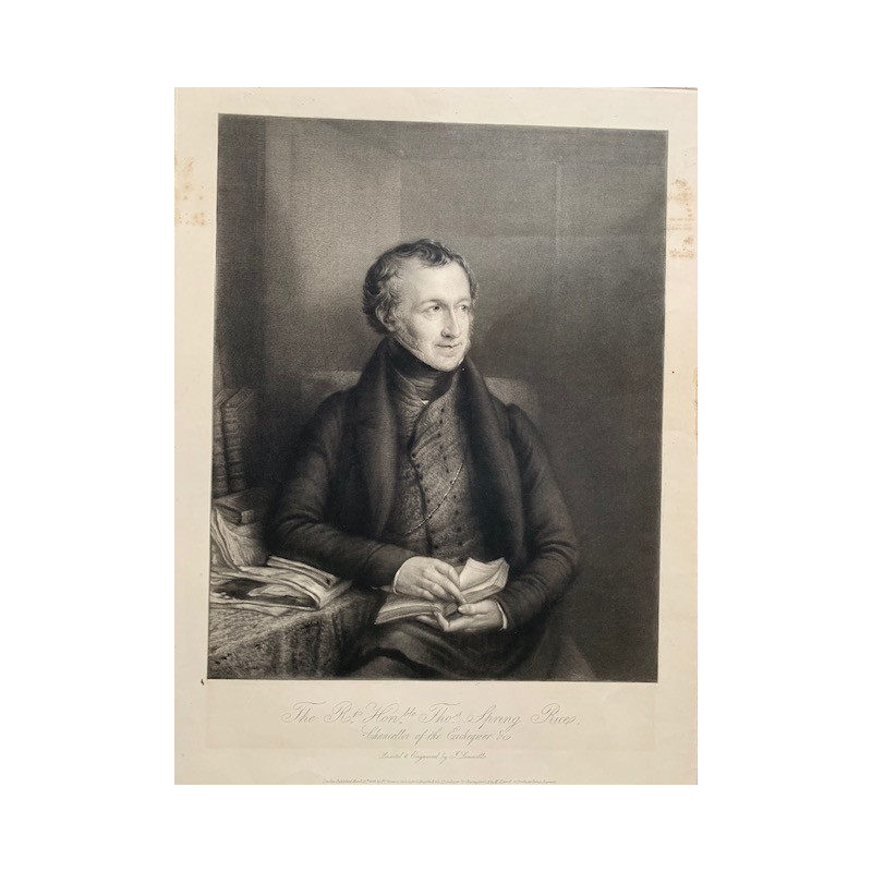 Mezzotint Thomas Spring Rice drawn and engraved by J. Linnell