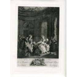 Qu'en dit l'Abbe grabado por de Launay grabador del rey de Francia