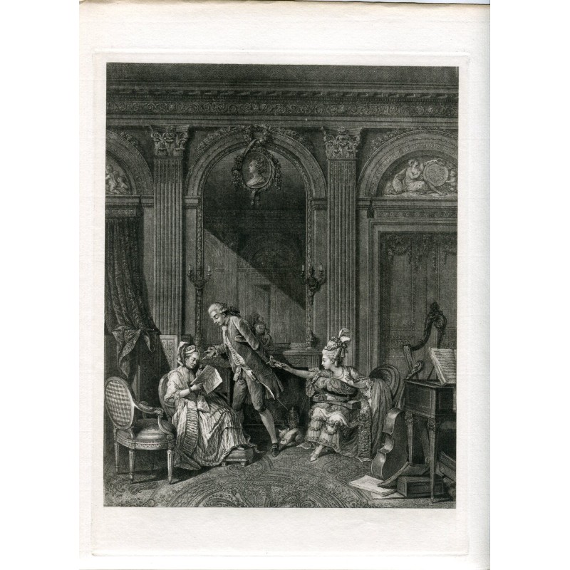 Il biglietto dolce inciso da de Launay da un disegno di Lavreince