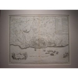 Karte der Stadt und der Burg von Alicante, gestochen von Isaac Basire im Jahr 1732