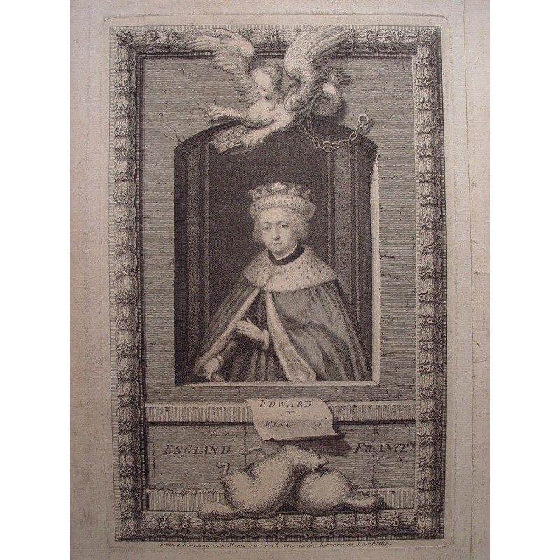 Édouard V, roi d'Angleterre et de France. Dessiné et gravé par George Vertue (Londres 1684-1756).
