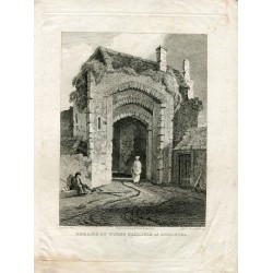Remains of Tudor Hall, Isle of Anglesea engraved by Francess Hawksworth