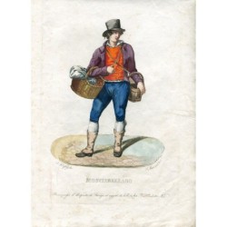 Mosciarellaro, seller of mozzarella - Antique engraving c.1850
