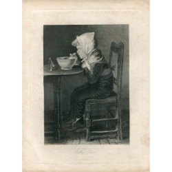 Rather Queer (a sick child grimaces as he takes his medication) - Antique print